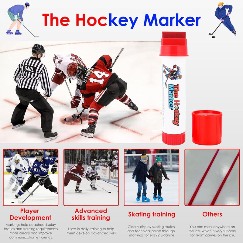 BiKontrun The Hockey Marker, Hockey Pucks Marking in Ice Hockey Training, Ice Hockey Accessories for Hockey Coach, Waterproof Oily Ice Markers for Hockey Rink, Good Helper for Ice Hockey Practice - Image 3
